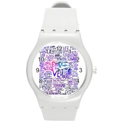 Piere Veil Round Plastic Sport Watch (m) by nate14shop