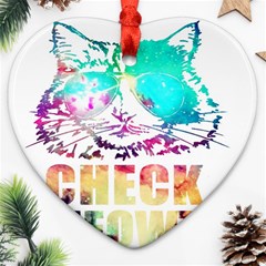 Check Meowt Ornament (heart) by nate14shop