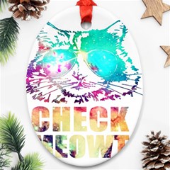 Check Meowt Ornament (oval) by nate14shop