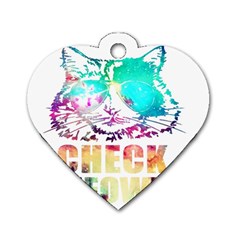 Check Meowt Dog Tag Heart (one Side) by nate14shop