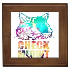 Check Meowt Framed Tile by nate14shop