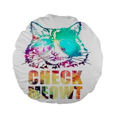 Check Meowt Standard 15  Premium Flano Round Cushions by nate14shop