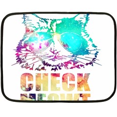 Check Meowt Double Sided Fleece Blanket (mini)  by nate14shop