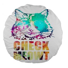 Check Meowt Large 18  Premium Flano Round Cushions by nate14shop