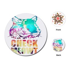 Check Meowt Playing Cards Single Design (round) by nate14shop