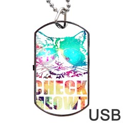 Check Meowt Dog Tag Usb Flash (two Sides) by nate14shop