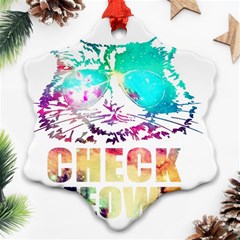 Check Meowt Snowflake Ornament (two Sides) by nate14shop