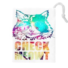 Check Meowt Drawstring Pouch (5xl) by nate14shop