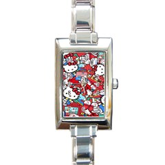 Hello-kitty Rectangle Italian Charm Watch by nate14shop