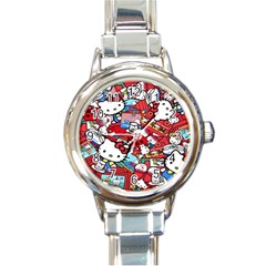 Hello-kitty Round Italian Charm Watch by nate14shop