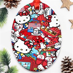 Hello-kitty Ornament (oval) by nate14shop