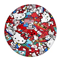 Hello-kitty Round Filigree Ornament (two Sides)