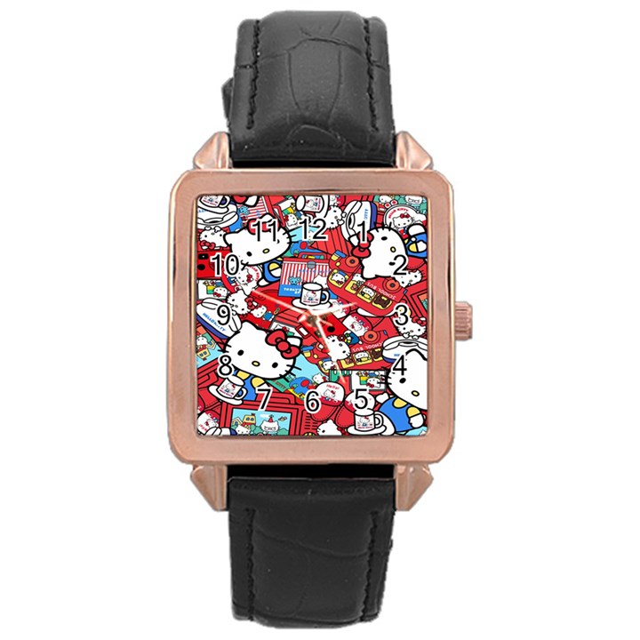 Hello-kitty Rose Gold Leather Watch 