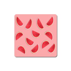 Water Melon Red Square Magnet by nate14shop