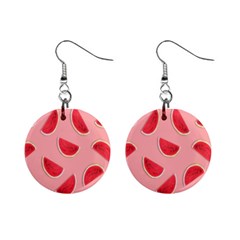 Water Melon Red Mini Button Earrings by nate14shop