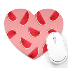 Water Melon Red Heart Mousepads by nate14shop