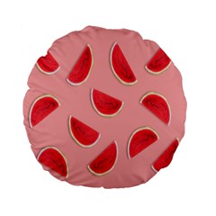 Water Melon Red Standard 15  Premium Flano Round Cushions