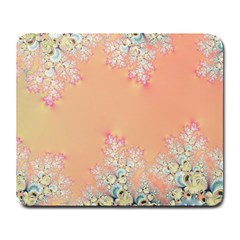 Peach Spring Frost On Flowers Fractal Large Mousepads by Artist4God