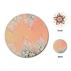 Peach Spring Frost On Flowers Fractal Playing Cards Single Design (round) by Artist4God