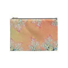 Peach Spring Frost On Flowers Fractal Cosmetic Bag (medium) by Artist4God