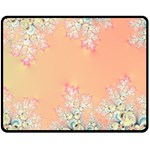 Peach Spring Frost On Flowers Fractal Fleece Blanket (Medium)  60 x50  Blanket Front