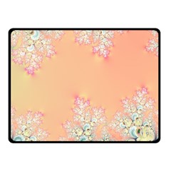 Peach Spring Frost On Flowers Fractal Fleece Blanket (small) by Artist4God