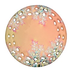 Peach Spring Frost On Flowers Fractal Ornament (round Filigree) by Artist4God