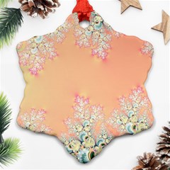 Peach Spring Frost On Flowers Fractal Ornament (snowflake)