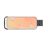 Peach Spring Frost On Flowers Fractal Portable USB Flash (Two Sides) Back