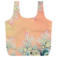 Peach Spring Frost On Flowers Fractal Full Print Recycle Bag (xl) by Artist4God