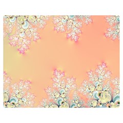 Peach Spring Frost On Flowers Fractal Double Sided Flano Blanket (medium)  by Artist4God