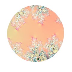 Peach Spring Frost On Flowers Fractal Mini Round Pill Box by Artist4God