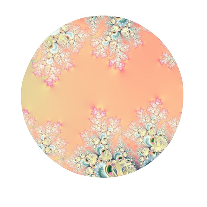 Peach Spring Frost On Flowers Fractal Mini Round Pill Box