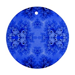 Blue Sky Over The Bluebells Frost Fractal Ornament (round) by Artist4God