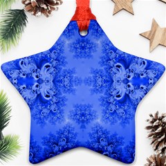 Blue Sky Over The Bluebells Frost Fractal Ornament (star) by Artist4God