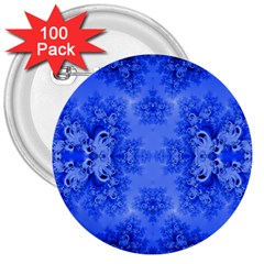 Blue Sky Over The Bluebells Frost Fractal 3  Buttons (100 Pack)  by Artist4God