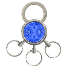 Blue Sky Over The Bluebells Frost Fractal 3-ring Key Chain by Artist4God