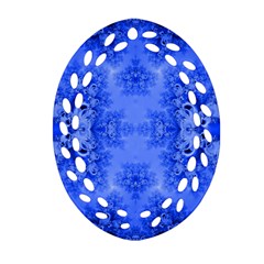 Blue Sky Over The Bluebells Frost Fractal Ornament (oval Filigree) by Artist4God