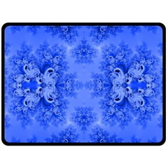 Blue Sky Over The Bluebells Frost Fractal Double Sided Fleece Blanket (large)  by Artist4God