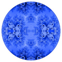 Blue Sky Over The Bluebells Frost Fractal Round Trivet by Artist4God