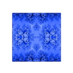 Blue Sky Over The Bluebells Frost Fractal Satin Bandana Scarf 22  x 22  Front