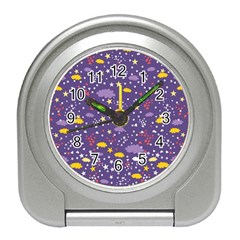 Pattern-cute-clouds-stars Travel Alarm Clock