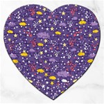 Pattern-cute-clouds-stars Jigsaw Puzzle (Heart) Front