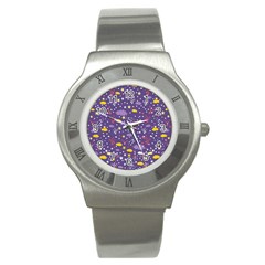 Pattern-cute-clouds-stars Stainless Steel Watch by Jancukart