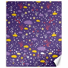 Pattern-cute-clouds-stars Canvas 20  X 24 