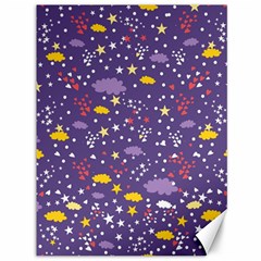 Pattern-cute-clouds-stars Canvas 36  X 48  by Jancukart