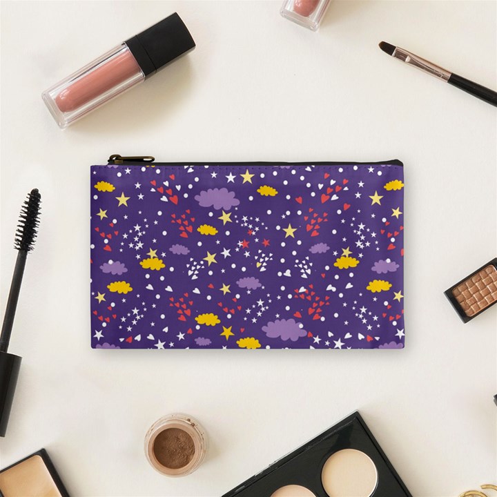 Pattern-cute-clouds-stars Cosmetic Bag (Small)