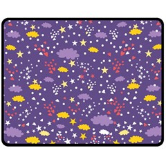 Pattern-cute-clouds-stars Fleece Blanket (medium) 