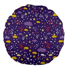 Pattern-cute-clouds-stars Large 18  Premium Round Cushions