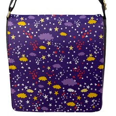 Pattern-cute-clouds-stars Flap Closure Messenger Bag (s) by Jancukart